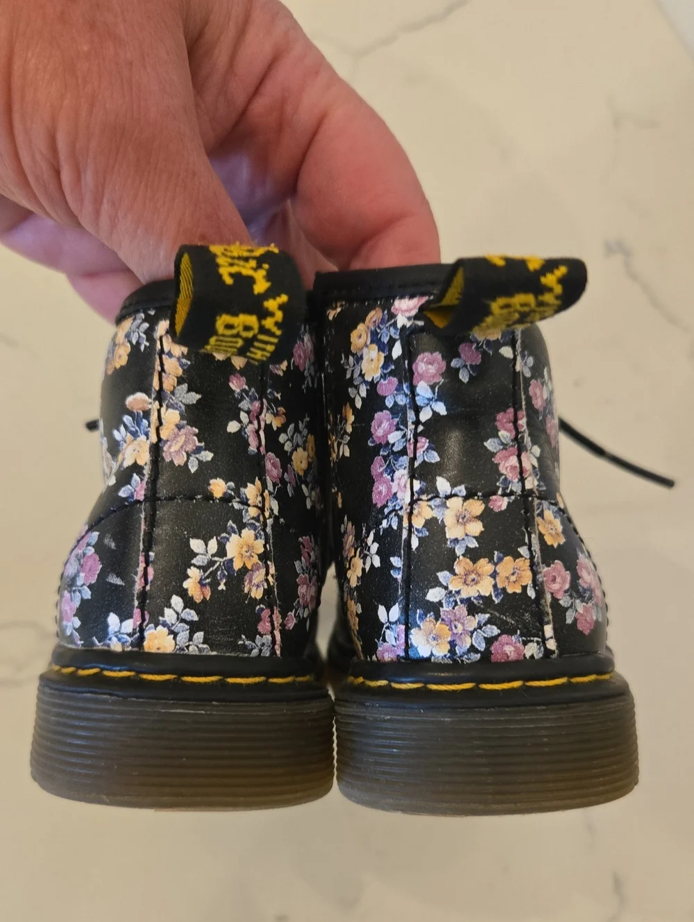 Dr Martens Brooklee B Floral Leather Ankle Boots Size 5 Baby